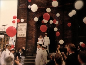 Outside Sixth Avenue Baptist Church on our wedding day.